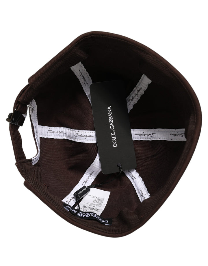 Dolce &amp; Gabbana Men Brown Cotton Docker Capello Brimless Hat
