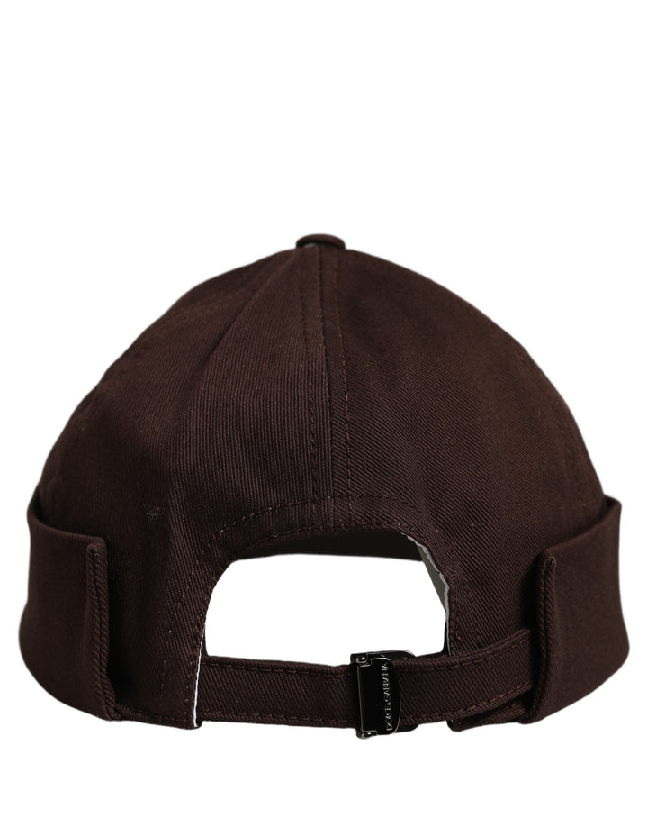 Dolce &amp; Gabbana Men Brown Cotton Docker Capello Brimless Hat
