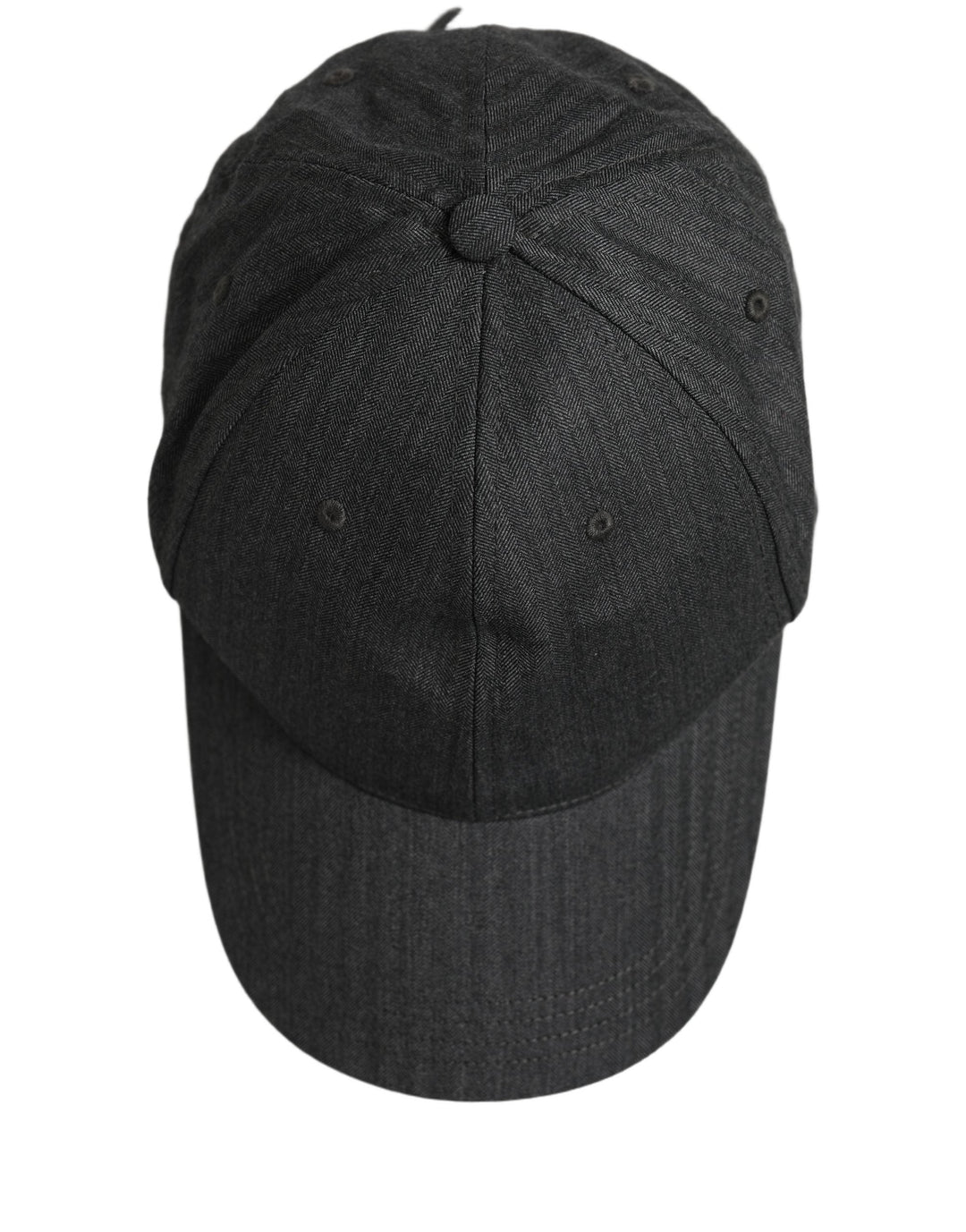 Dolce &amp; Gabbana Men Dark Gray Herringbone Baseball Cap Hat