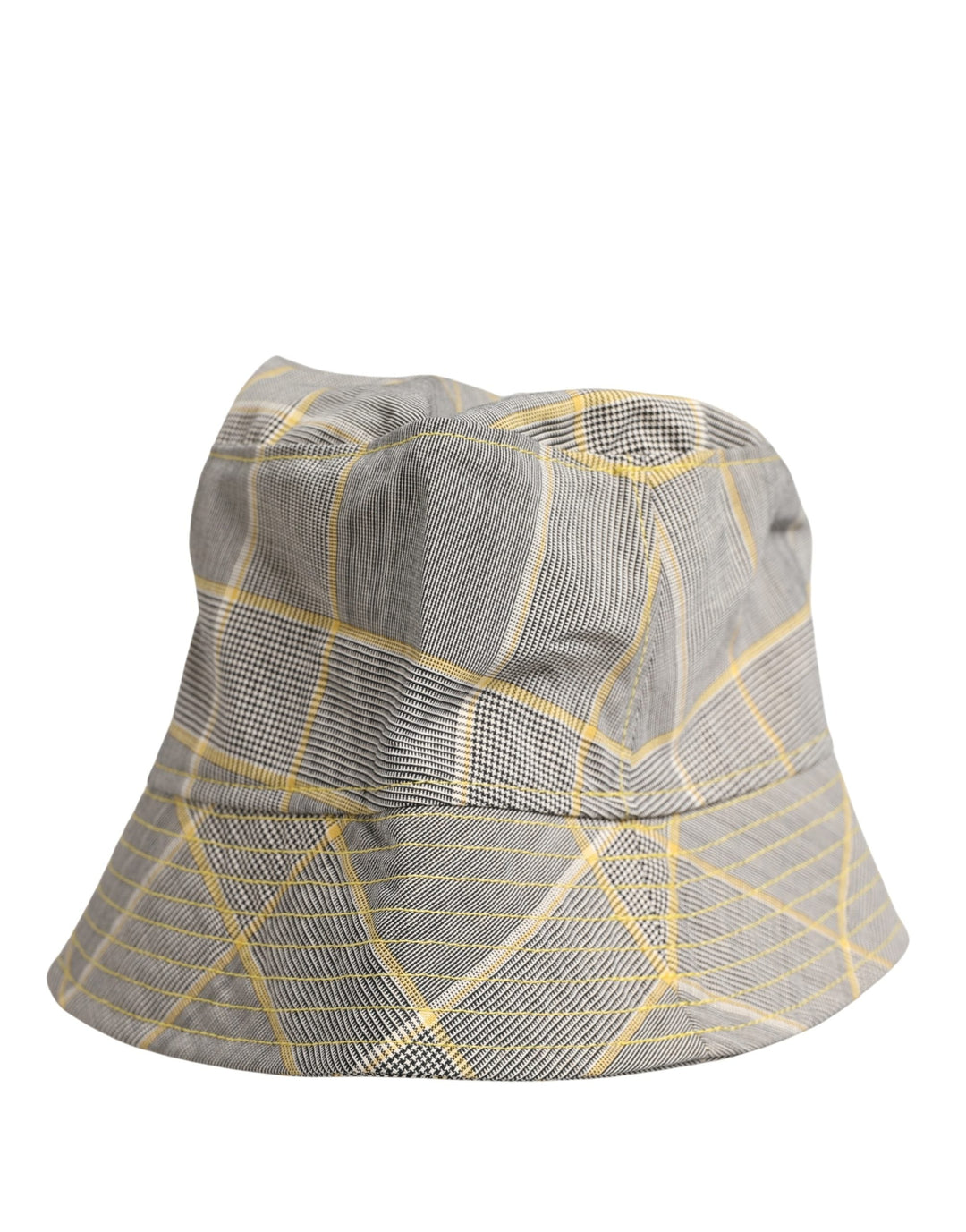 Dolce &amp; Gabbana Men Gray Checkered Bucket Fisherman Capello Hat