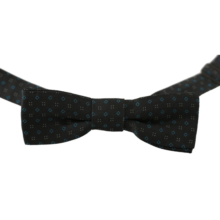 Dolce & Gabbana Men Gray Pattern Silk Adjustable Neck Papillon Bow Tie
