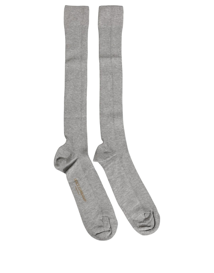 Dolce &amp; Gabbana Men Gray Viscose Over the Calf Accessory Socks