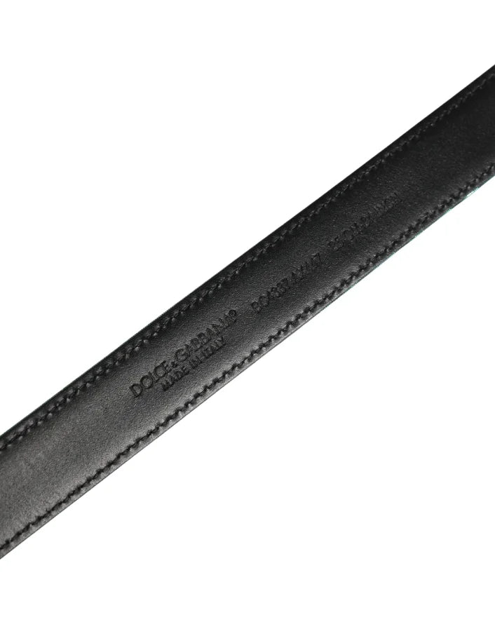 Dolce &amp; Gabbana Men Green Lurex Polyester Metal Buckle Belt