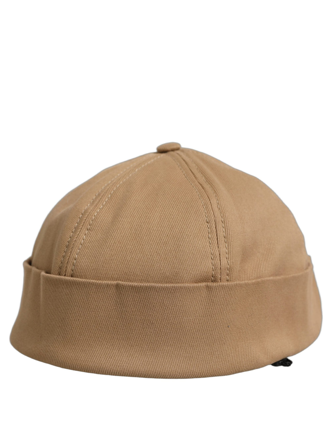Dolce &amp; Gabbana Men Khaki Cotton Docker Capello Brimless Hat