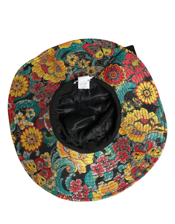 Dolce & Gabbana Men Multicolor Brocade Wide Brim Fisherman Capello Hat