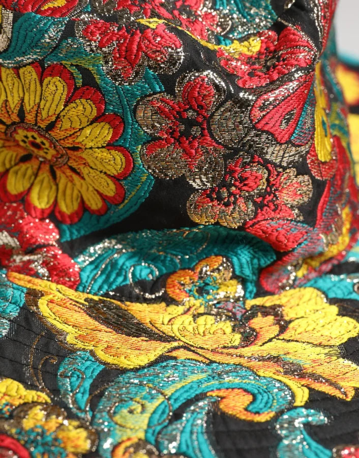 Dolce & Gabbana Men Multicolor Brocade Wide Brim Fisherman Capello Hat