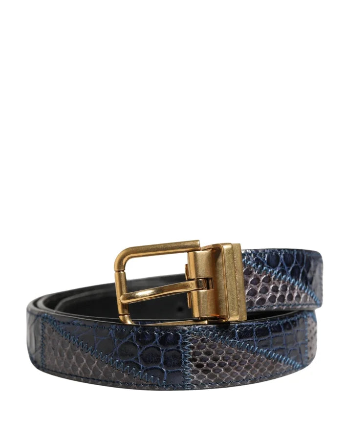 Dolce &amp; Gabbana Men Multicolor Leather Metal Buckle Belt