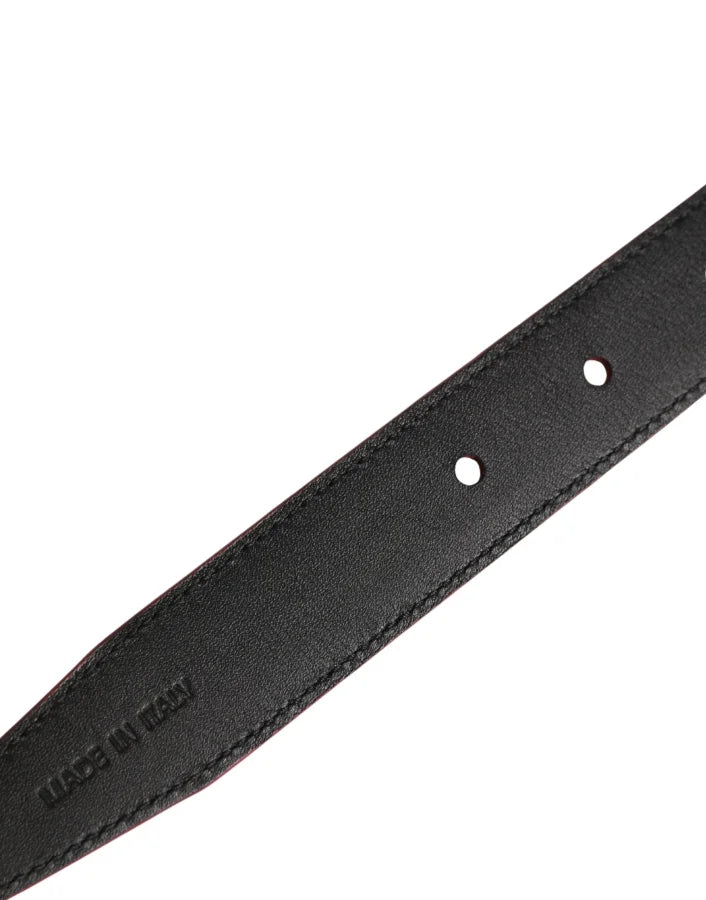 Dolce &amp; Gabbana Men Pink Classic Leather Metal Buckle Belt