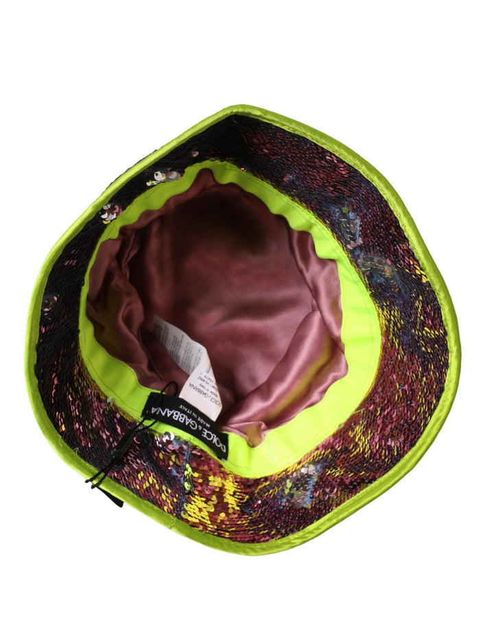 Dolce &amp; Gabbana Men Purple Sequined Bucket Fisherman Capello Hat
