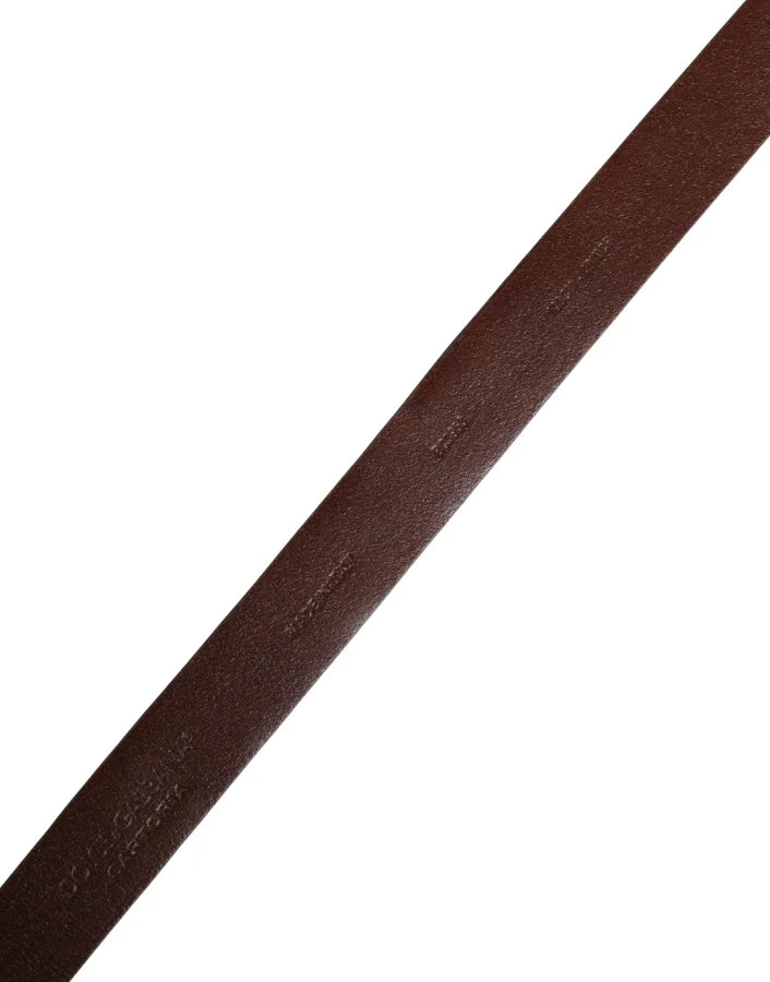 Dolce &amp; Gabbana Men Red Exotic Leather Metal Buckle Belt