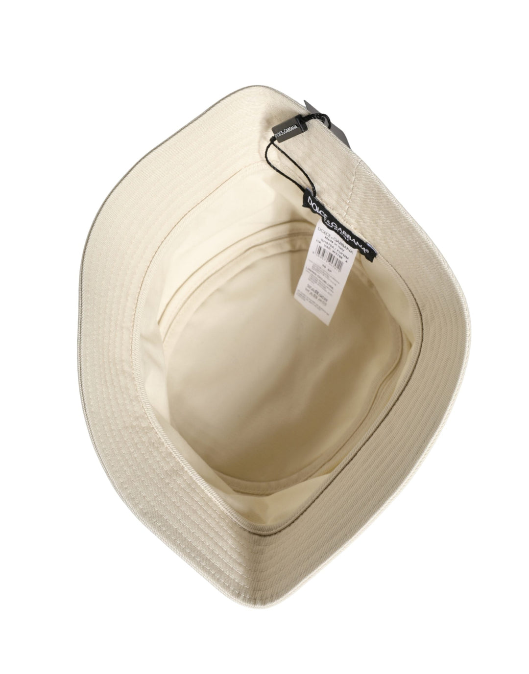 Dolce &amp; Gabbana Men White Cotton Bucket Fisherman Capello Hat