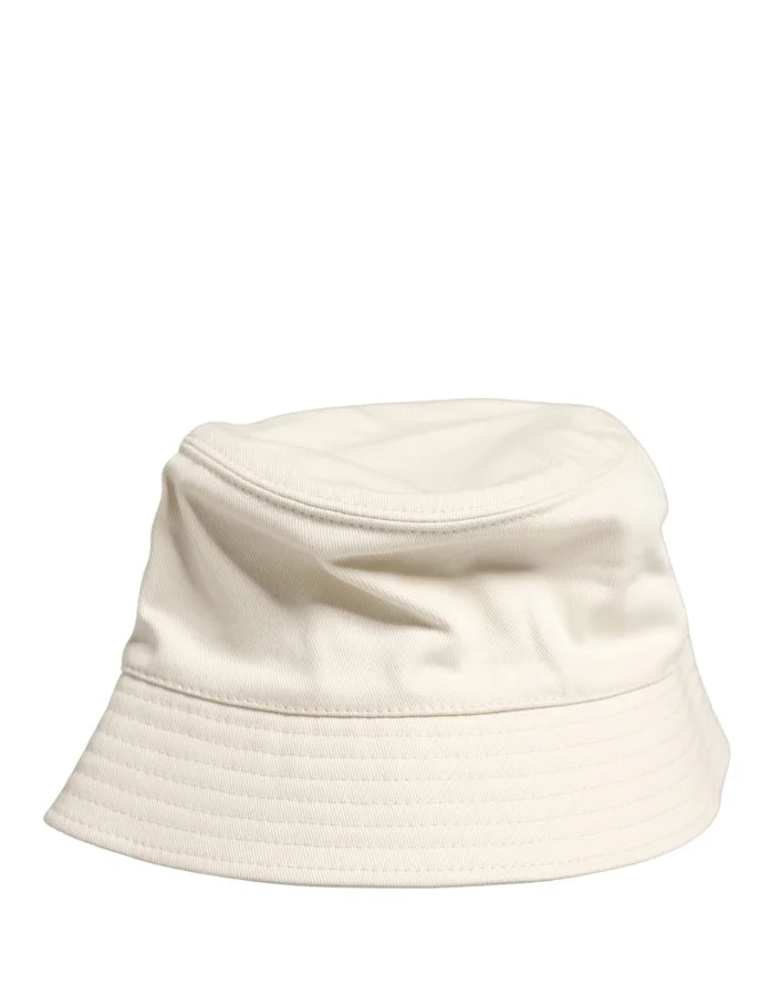 Dolce & Gabbana Men White Cotton Bucket Fisherman Capello Hat