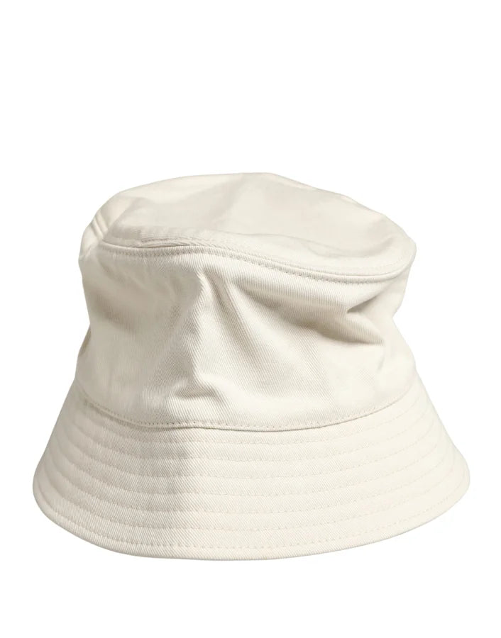 Dolce & Gabbana Men White Cotton Bucket Fisherman Capello Hat