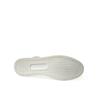 Dolce Gabbana Mens Luxurious Calf Leather Sneakers with Rugged Rubber Sole &