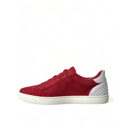 Dolce Gabbana Mens Luxurious Calf Leather Sneakers with Rugged Rubber Sole &