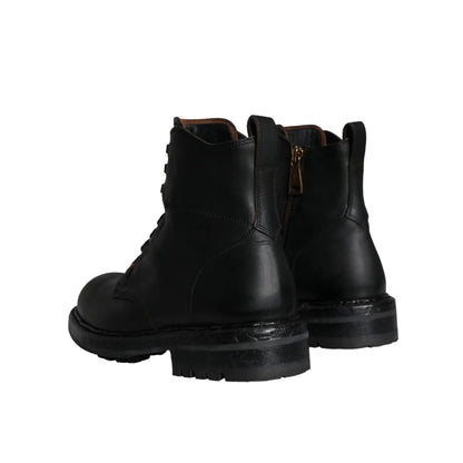 Dolce Gabbana Mens Mid Calf Boots Unleashed Lace Up Style &