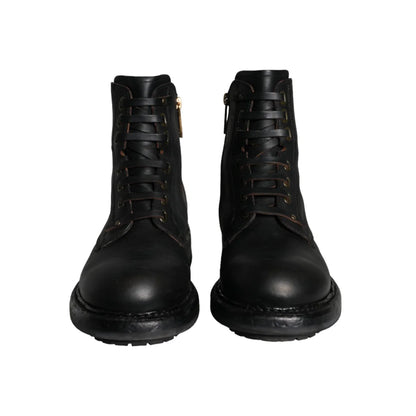 Dolce Gabbana Mens Mid Calf Boots Unleashed Lace Up Style &