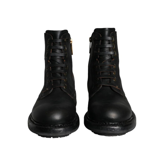 Dolce Gabbana Mens Mid Calf Boots Unleashed Lace Up Style &