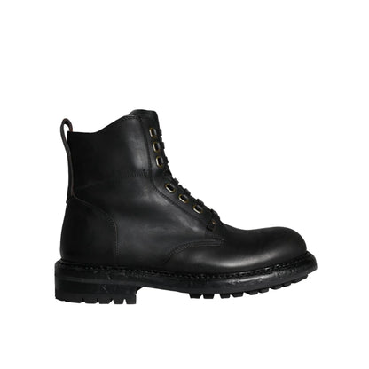 Dolce Gabbana Mens Mid Calf Boots Unleashed Lace Up Style &