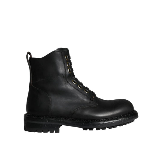 Dolce Gabbana Mens Mid Calf Boots Unleashed Lace Up Style &