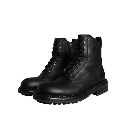 Dolce Gabbana Mens Mid Calf Boots Unleashed Lace Up Style &