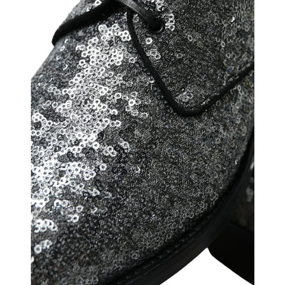 Dolce Gabbana Mesmerizing Sequined Derby Dress Shoes &
