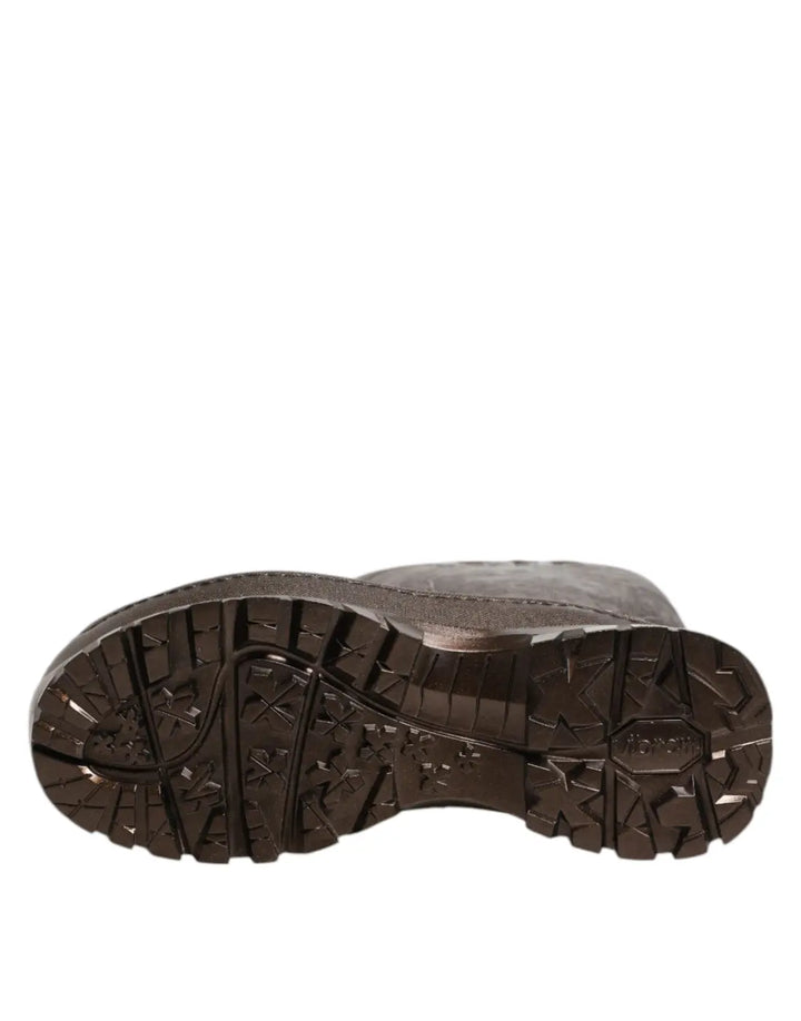 Dolce &amp; Gabbana Metallic Bronze Pull On Rain Boots Shoes
