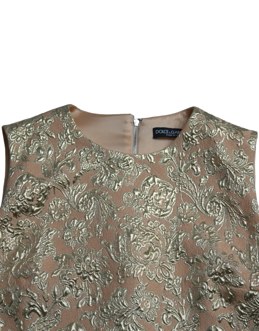 Dolce &amp; Gabbana Metallic Floral Jacquard A-line Mini Dress