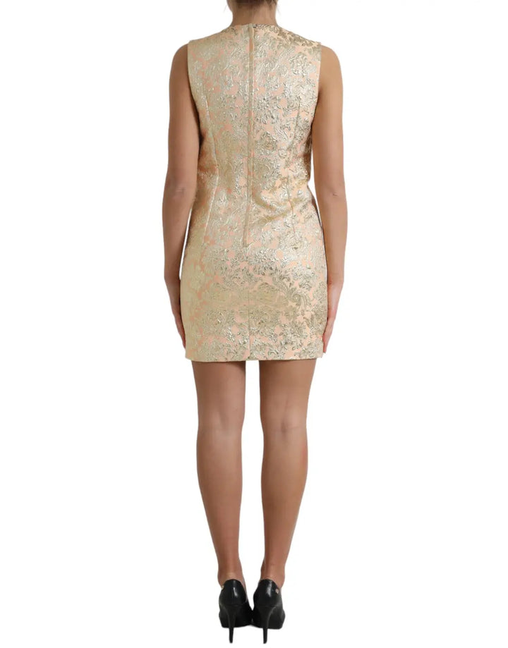 Dolce &amp; Gabbana Metallic Floral Jacquard A-line Mini Dress