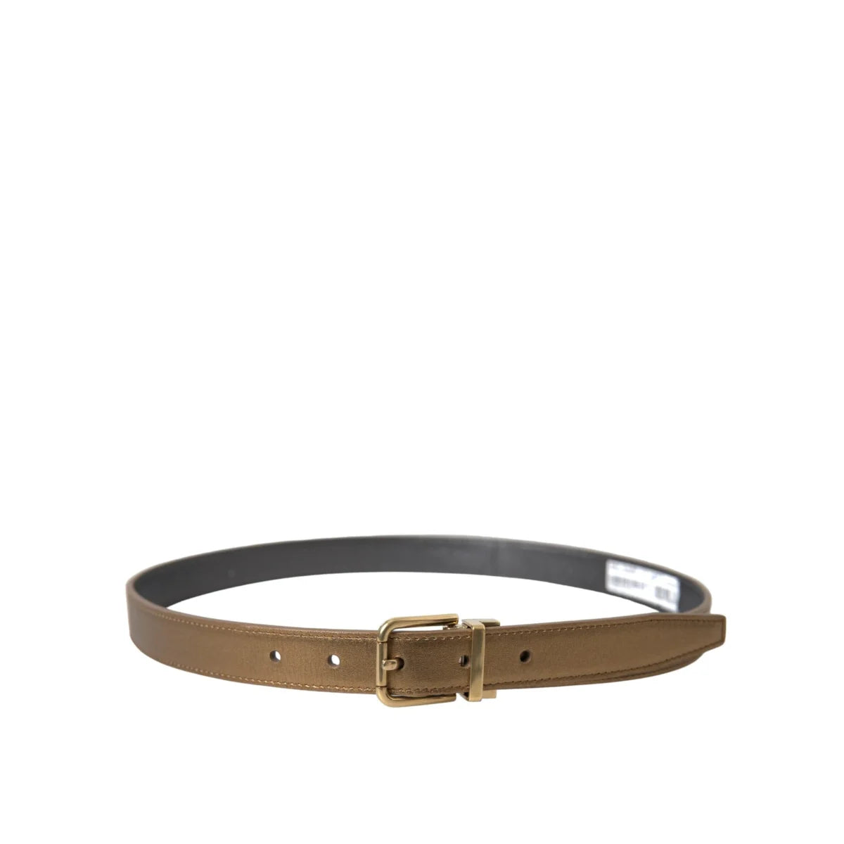 Dolce Gabbana Metallic Gold Belt With Iconic Buckle &