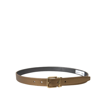 Dolce Gabbana Metallic Gold Belt With Iconic Buckle &