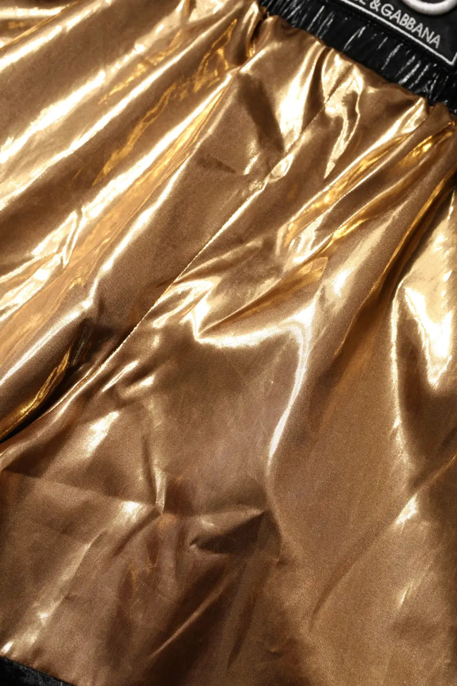 Dolce &amp; Gabbana Metallic Gold High Waist Women Hotpants Short