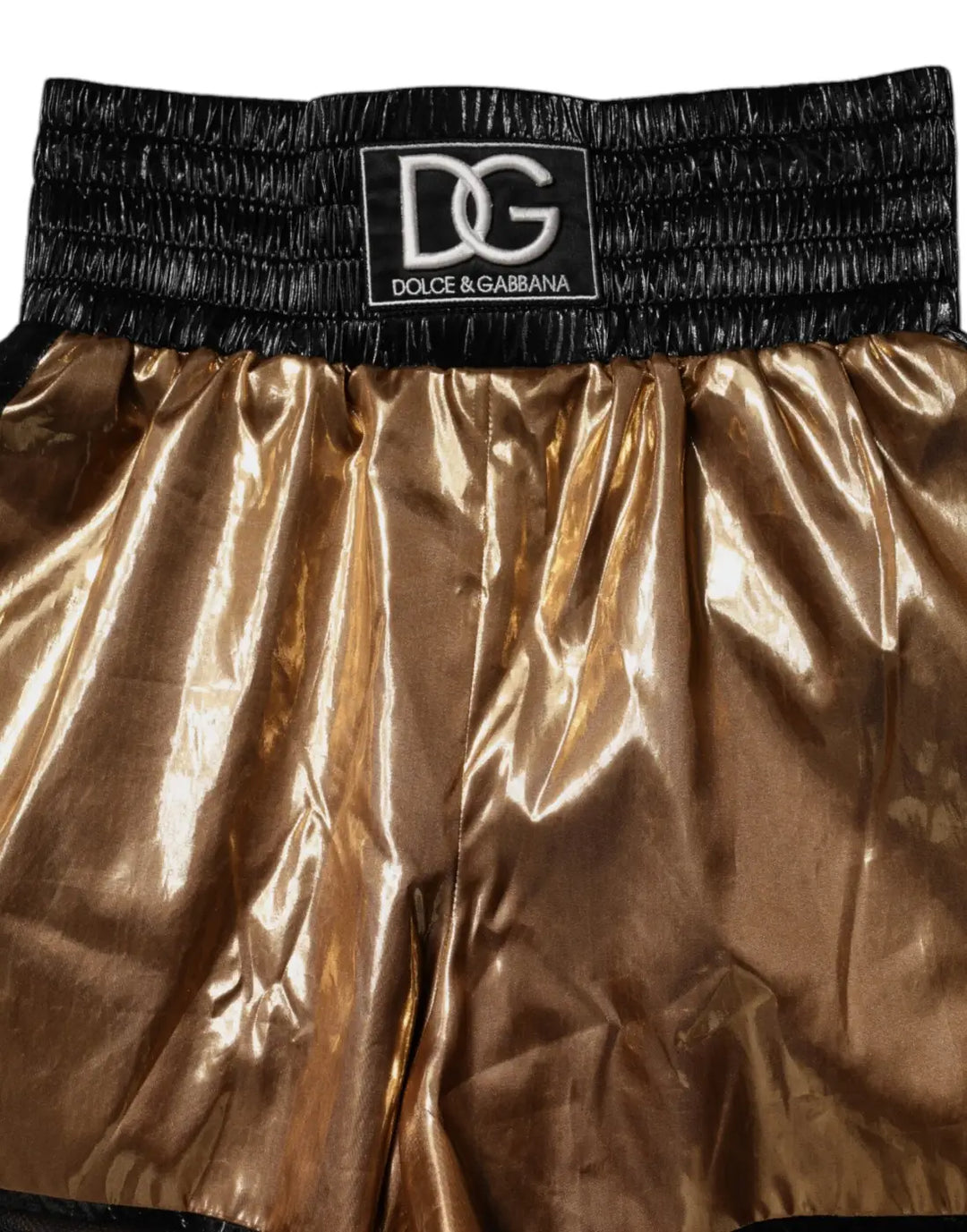Dolce &amp; Gabbana Metallic Gold High Waist Women Hotpants Short