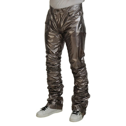 Dolce & Gabbana Metallic Silver Casual Pants