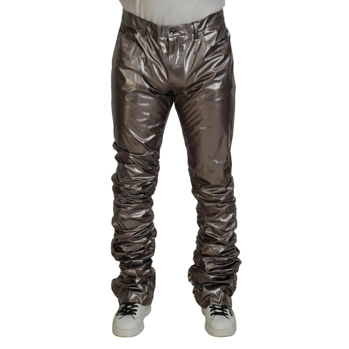 Dolce & Gabbana Metallic Silver Casual Pants