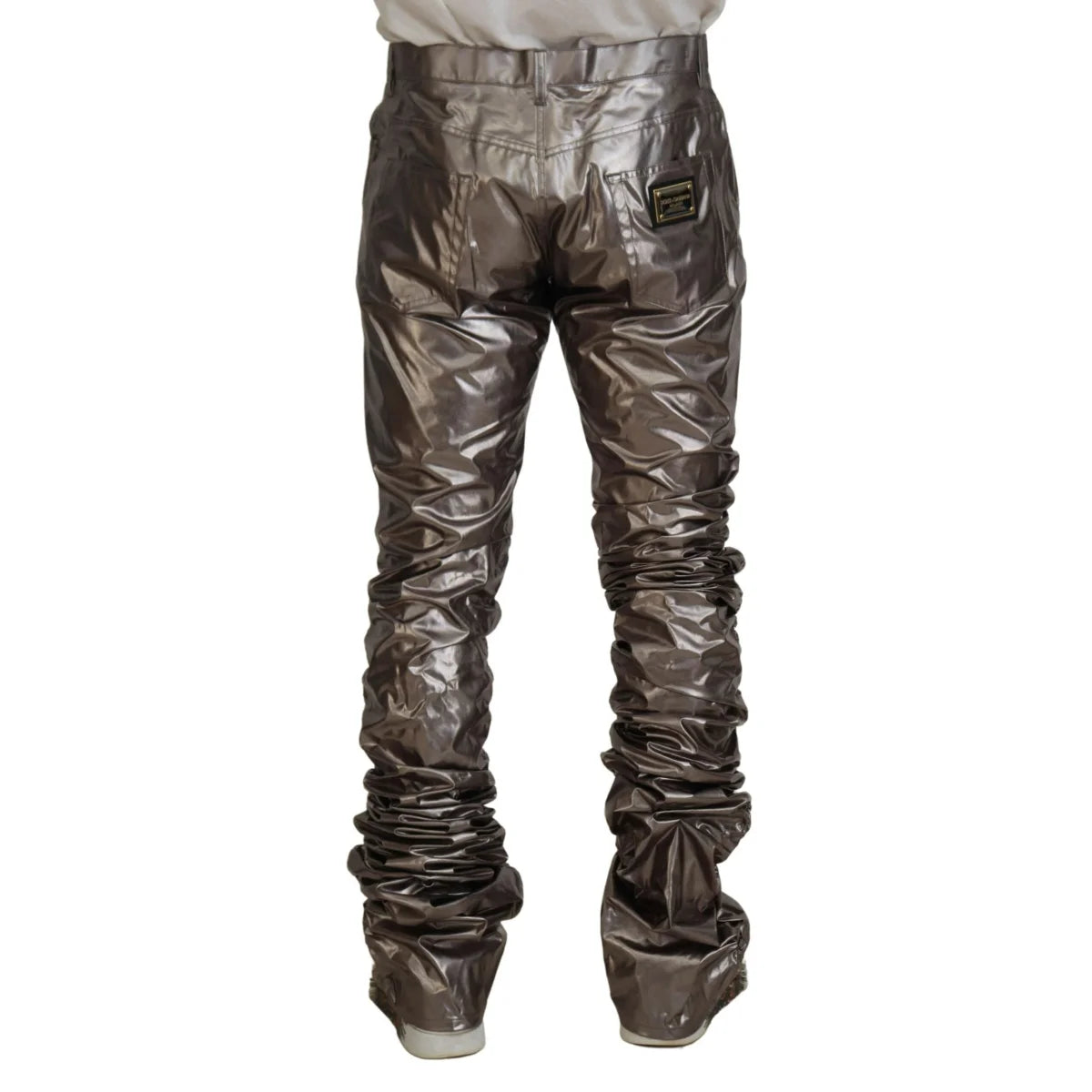 Dolce & Gabbana Metallic Silver Casual Pants