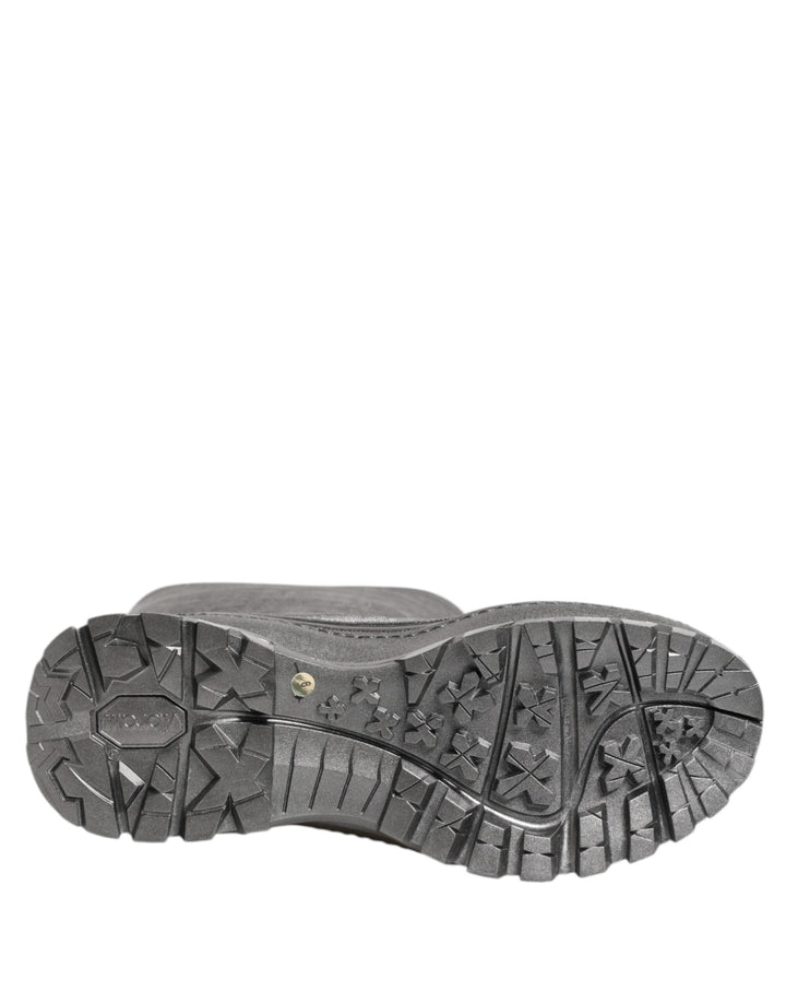 Dolce &amp; Gabbana Metallic Silver Pull on Rain Boots Shoes