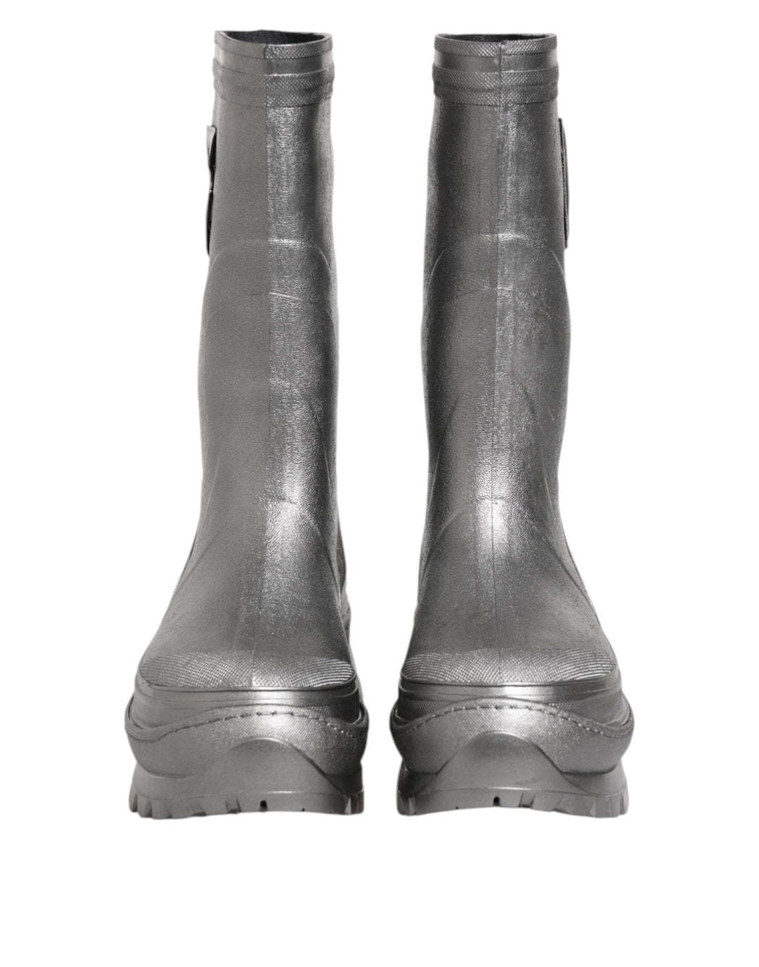 Dolce & Gabbana Metallic Silver Pull on Rain Boots Shoes