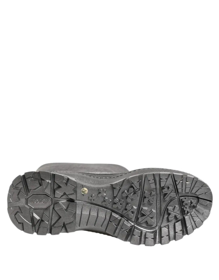 Dolce &amp; Gabbana Metallic Silver Pull On Rain Boots Shoes