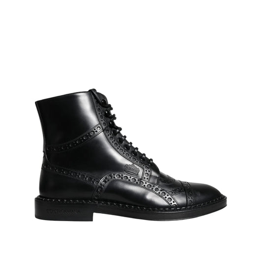 Dolce Gabbana Mid Calf Mens Boots Shoes Lace Up Luxury Style &