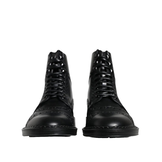 Dolce Gabbana Mid Calf Mens Boots Shoes Lace Up Luxury Style &