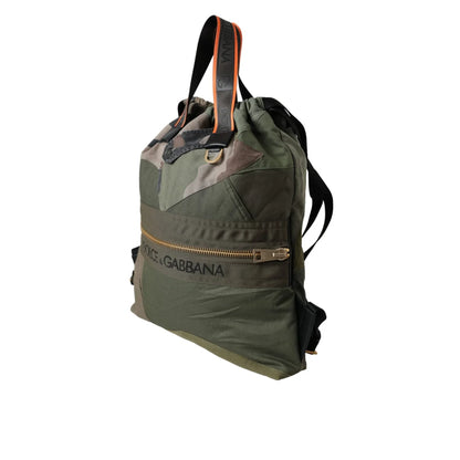 Dolce Gabbana Military Green Backpack Bag with Camouflage Style &