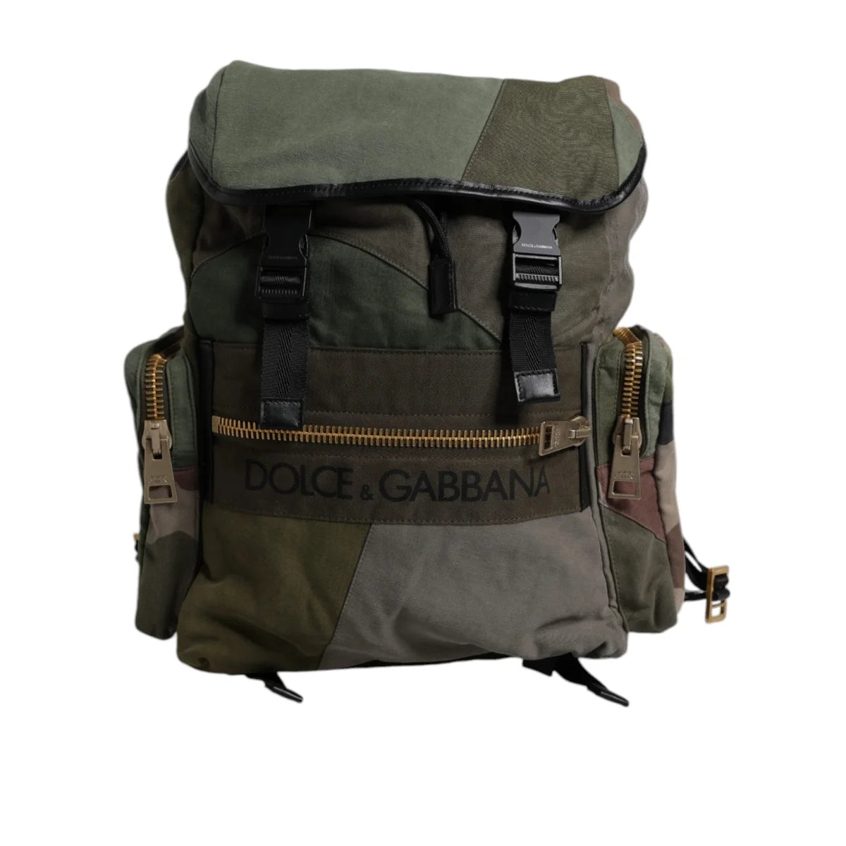 Dolce Gabbana Military Green Backpack Bag with Camouflage Style &