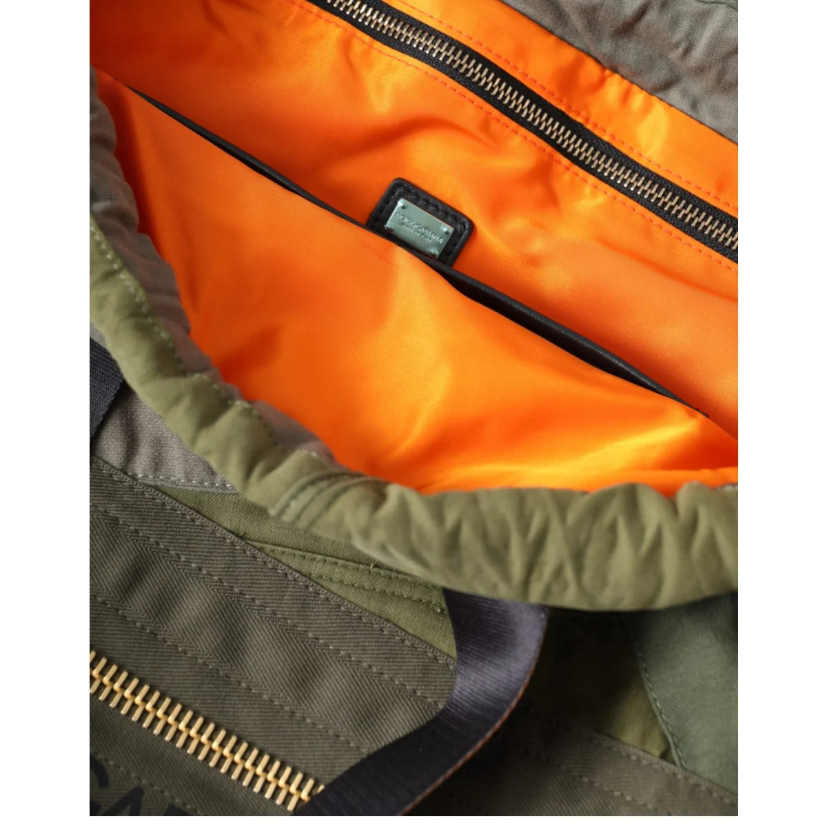 Dolce & Gabbana Military Green Backpack with Drawstring Closure