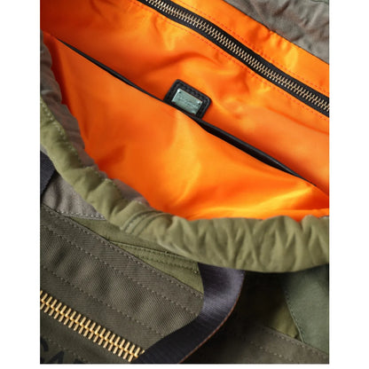Dolce & Gabbana Military Green Backpack with Drawstring Closure