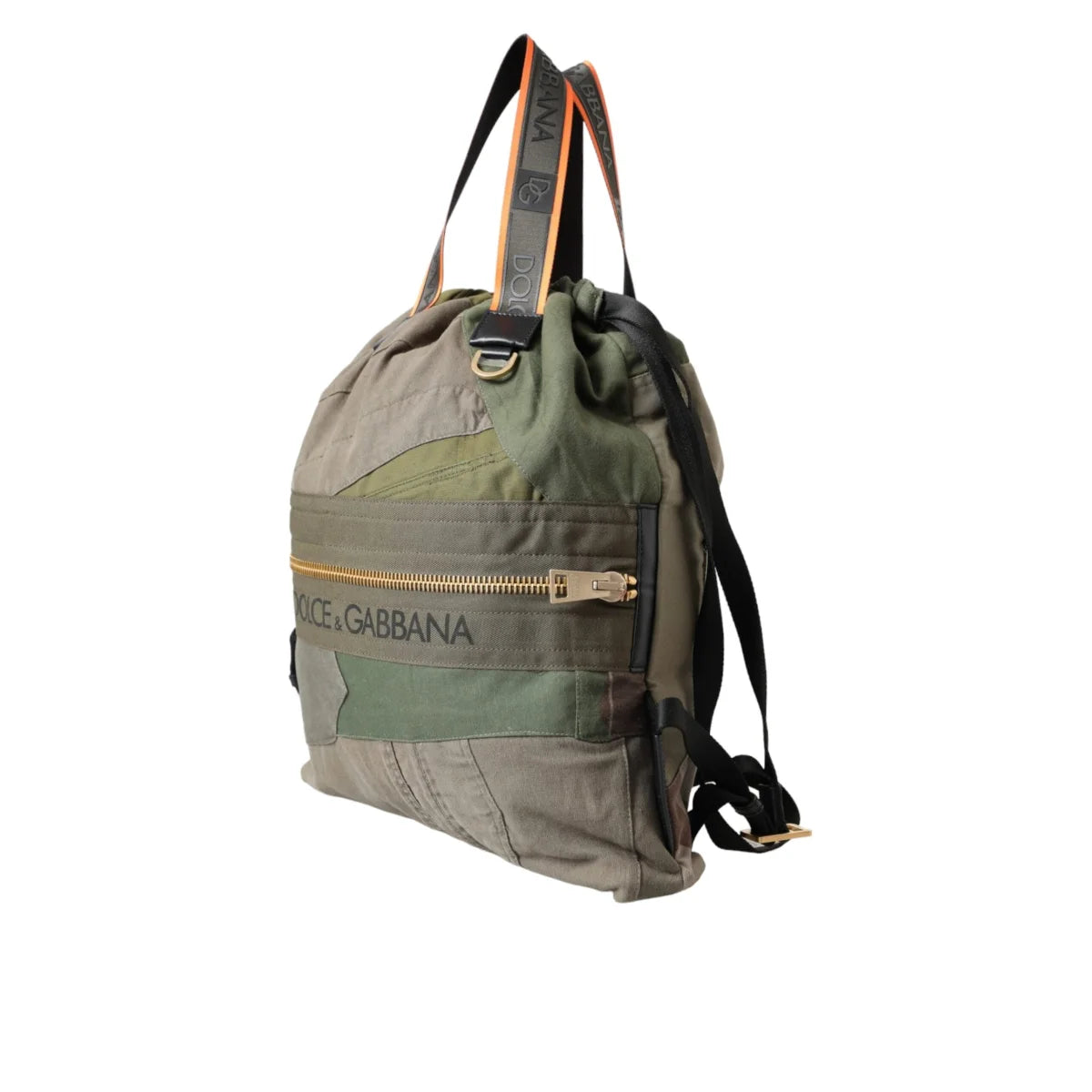 Dolce & Gabbana Military Green Backpack with Drawstring Closure