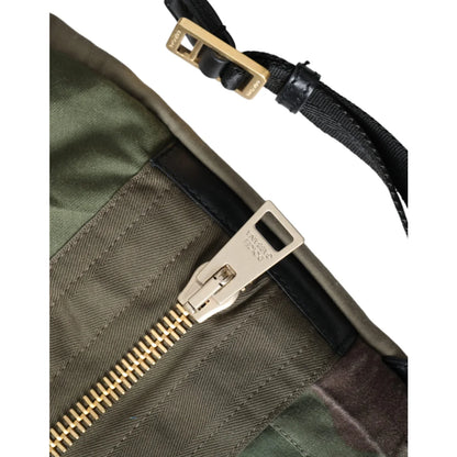 Dolce & Gabbana Military Green Backpack with Drawstring Closure