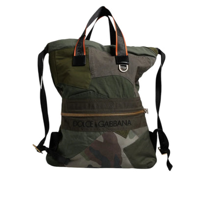Dolce and Gabbana Military Green Backpack with Drawstring Closure &