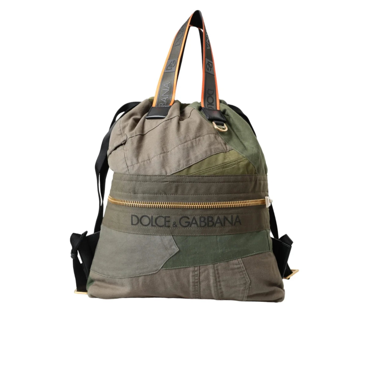 Dolce & Gabbana Military Green Backpack with Drawstring Closure