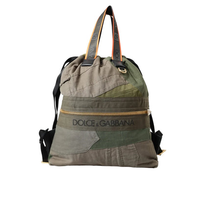 Dolce & Gabbana Military Green Backpack with Drawstring Closure